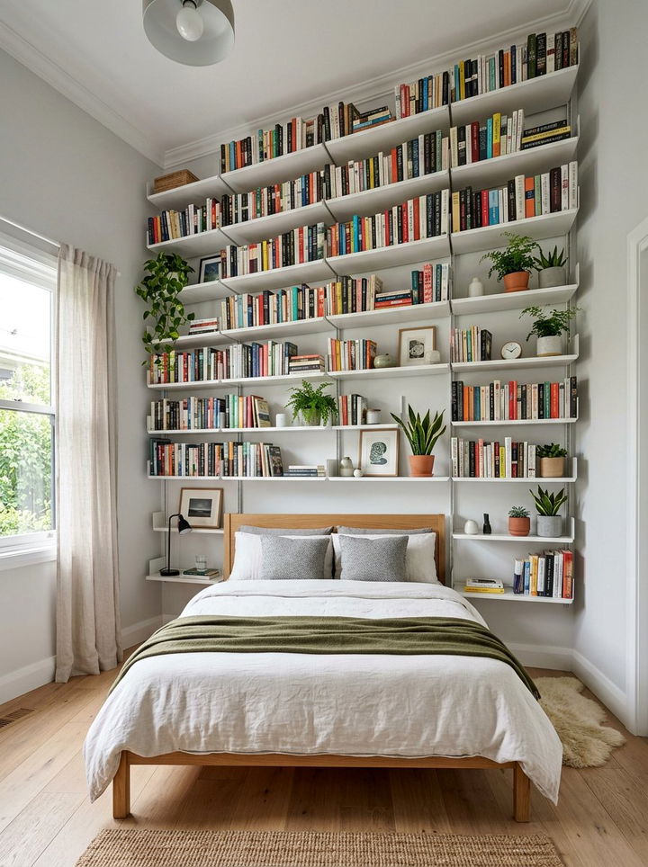Vertical Shelving - 30 small bedroom ideas