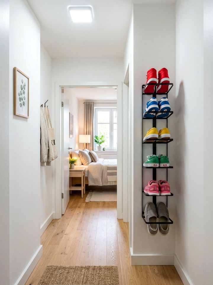Vertical Shoe Rack - 30 bedroom space saving ideas