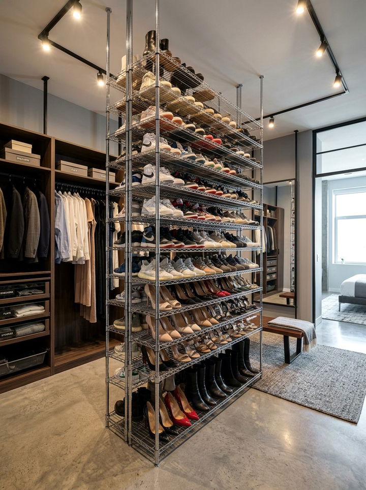 Vertical Shoe Rack - 30 bedroom vertical storage ideas