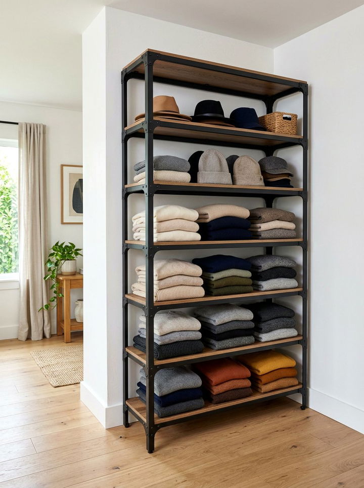 Vertical Storage Rack - 30 bedroom storage ideas