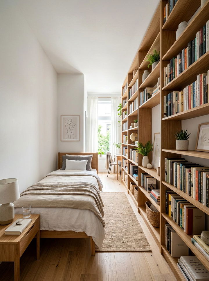 Vertical Storage Shelving - 30 narrow bedroom ideas