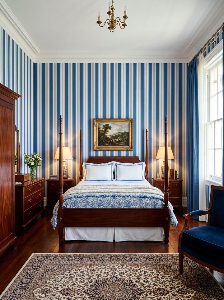 Vertical Stripe Wallpaper - 30 bedroom accent wall wallpapers