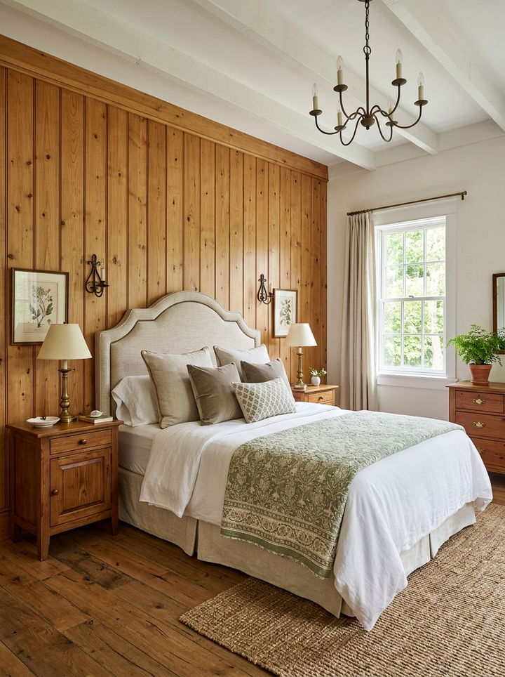 Vertical Tongue and Groove Wall - 30 bedroom wood wall ideas