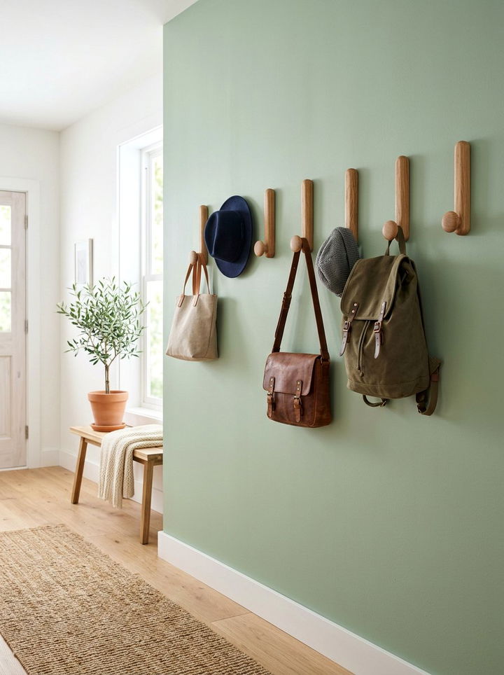 Vertical Wall Hooks - 30 bedroom small space solutions
