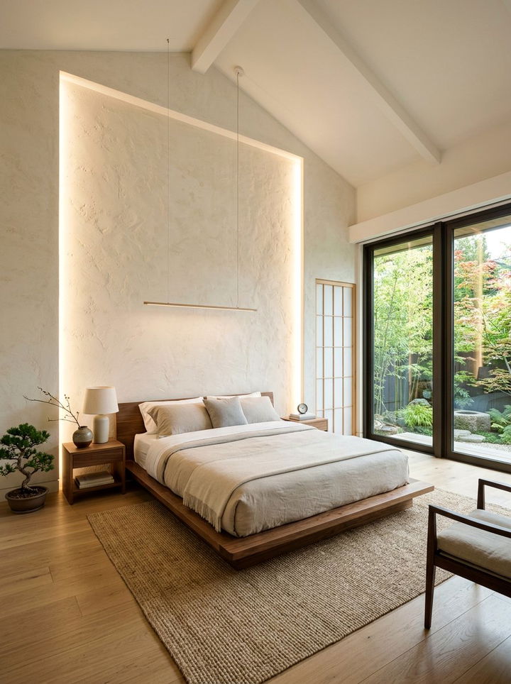 Vertical Wall Wash Lighting - 30 bedroom layered lighting ideas