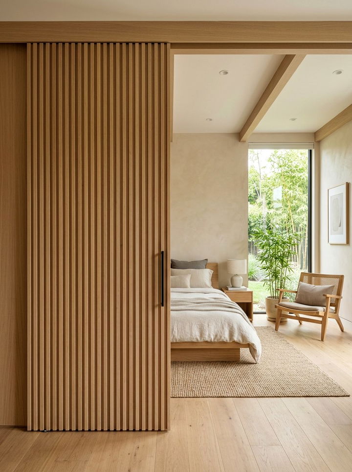 Vertical Wood Slat Door - 30 bedroom barn doors