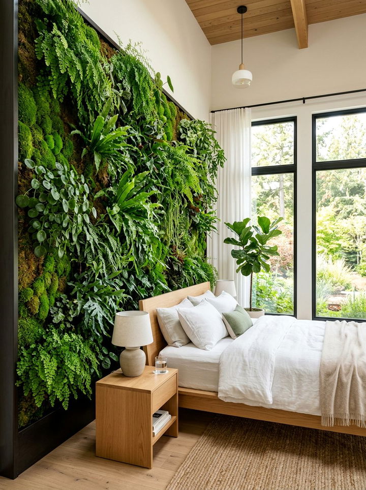 Vertical garden wall - 30 bedroom feature wall ideas
