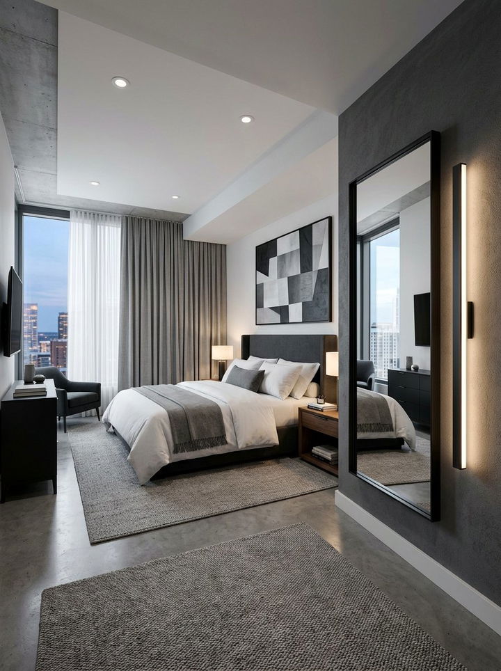 Vertical light bar - 30 bedroom task lighting ideas