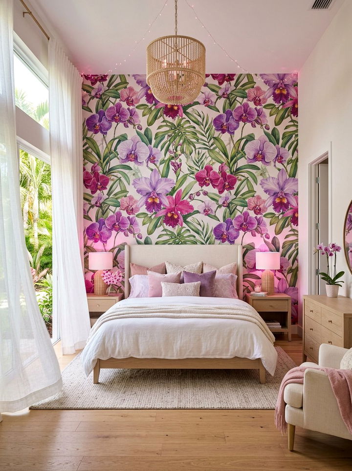 30 Vibrant Bedroom Tropical Wallpapers for a Lush Vibe