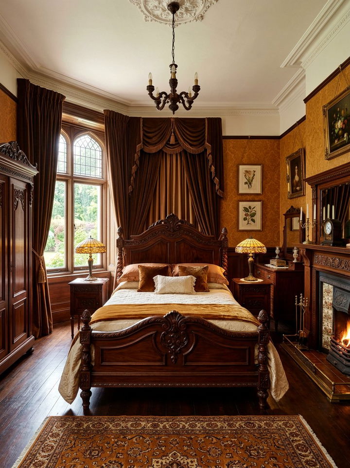 Victorian Amber Bedroom - 30 amber and brown bedroom ideas