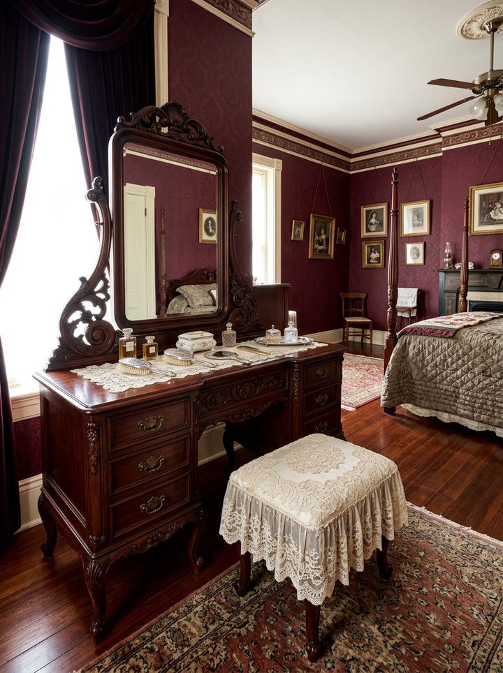 Victorian Antique Vanity - 30 bedroom vintage vanity ideas