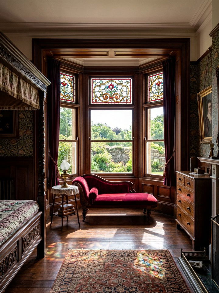 Victorian Bedroom Bay Window Stained Glass - 30 bedroom bay window ideas