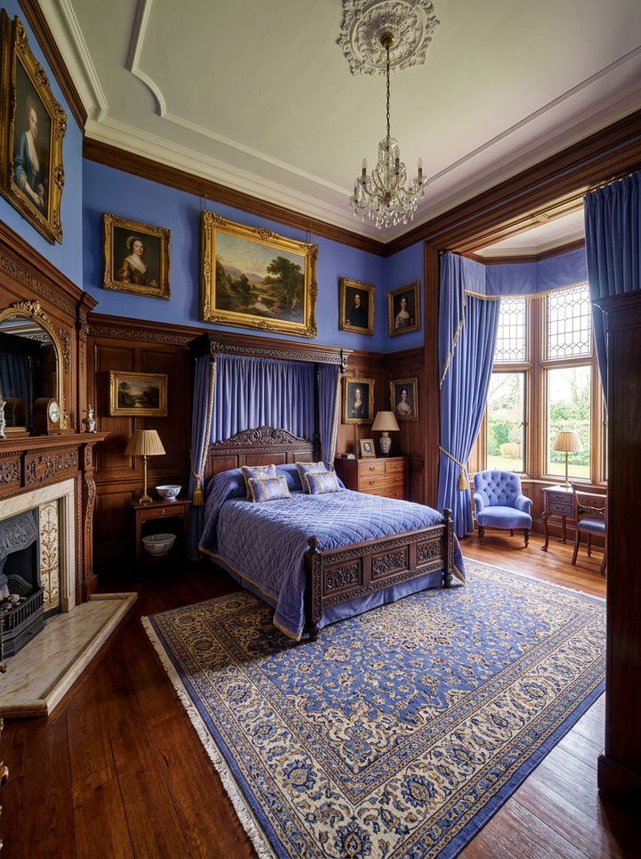 Victorian Periwinkle Design - 30 periwinkle bedroom ideas