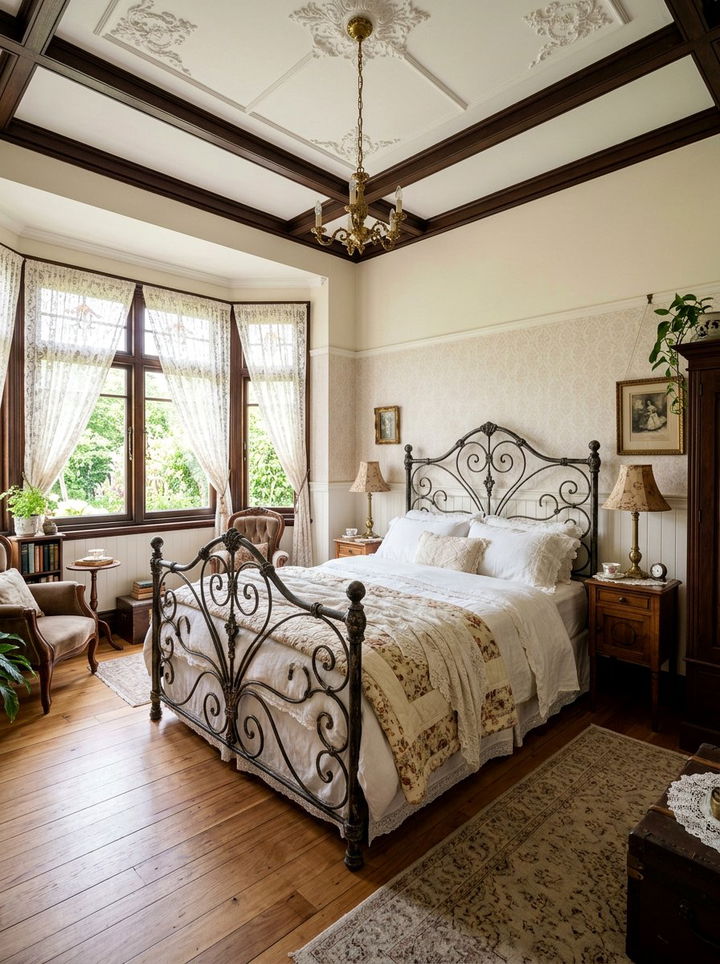 Victorian Scroll Metal Bed - 30 bedroom metal headboards