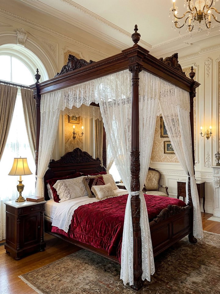 Victorian Style Canopy Bed - 30 vintage bedroom ideas
