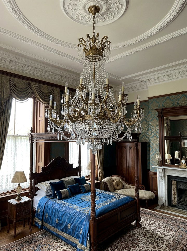 Victorian bedroom chandelier - 30 Victorian bedroom ideas