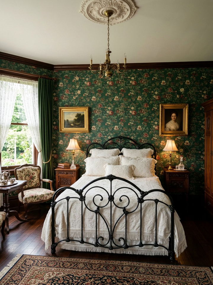 Victorian floral wallpaper - 30 bedroom vintage wallpapers