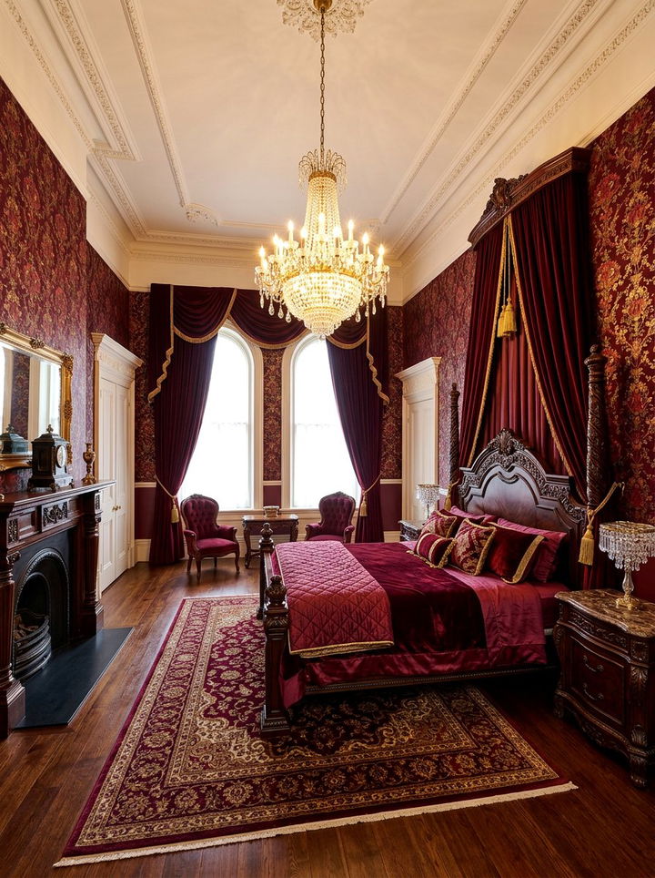 Victorian maroon bedroom - 30 maroon bedroom ideas