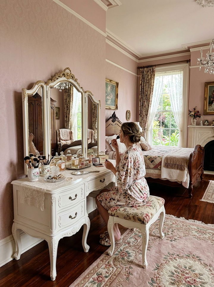 Victorian style vanity desk - 30 princess bedroom ideas