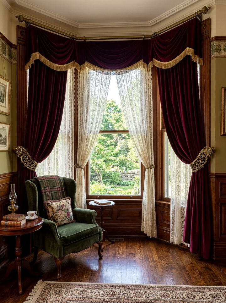 Victorian window treatments - 30 Victorian bedroom ideas