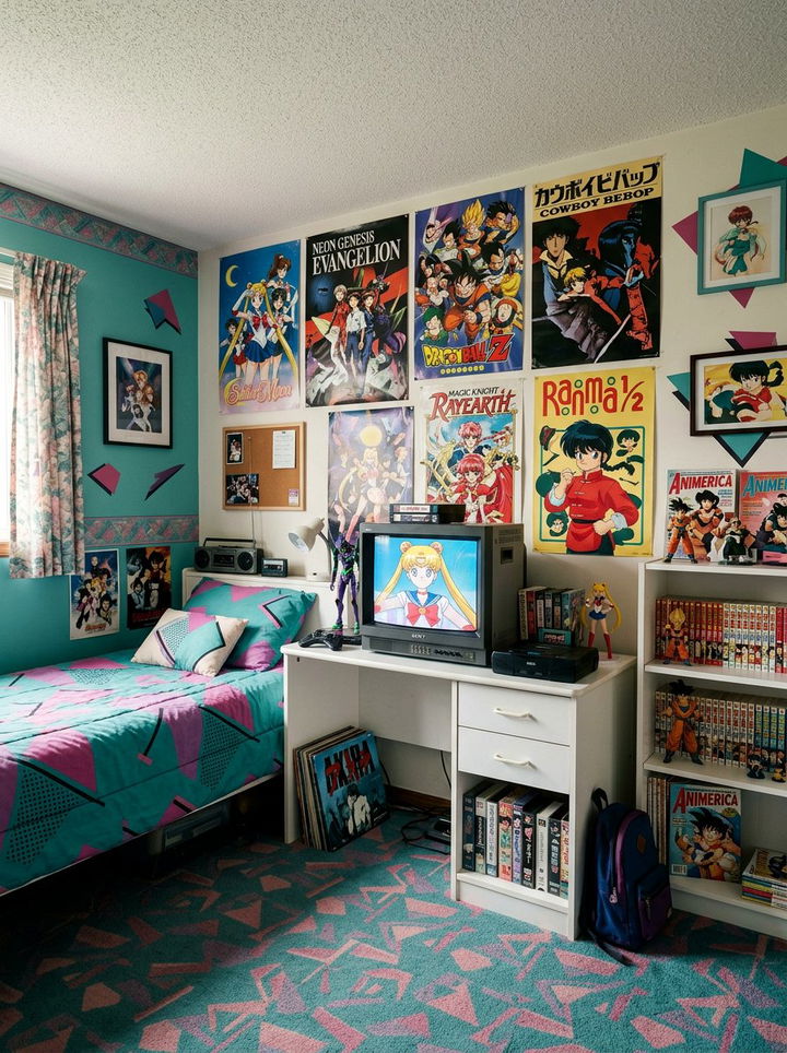 Vintage 90s Anime Room - 30 manga bedroom ideas