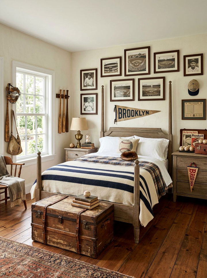 Vintage Baseball Bedroom - 30 baseball bedroom ideas
