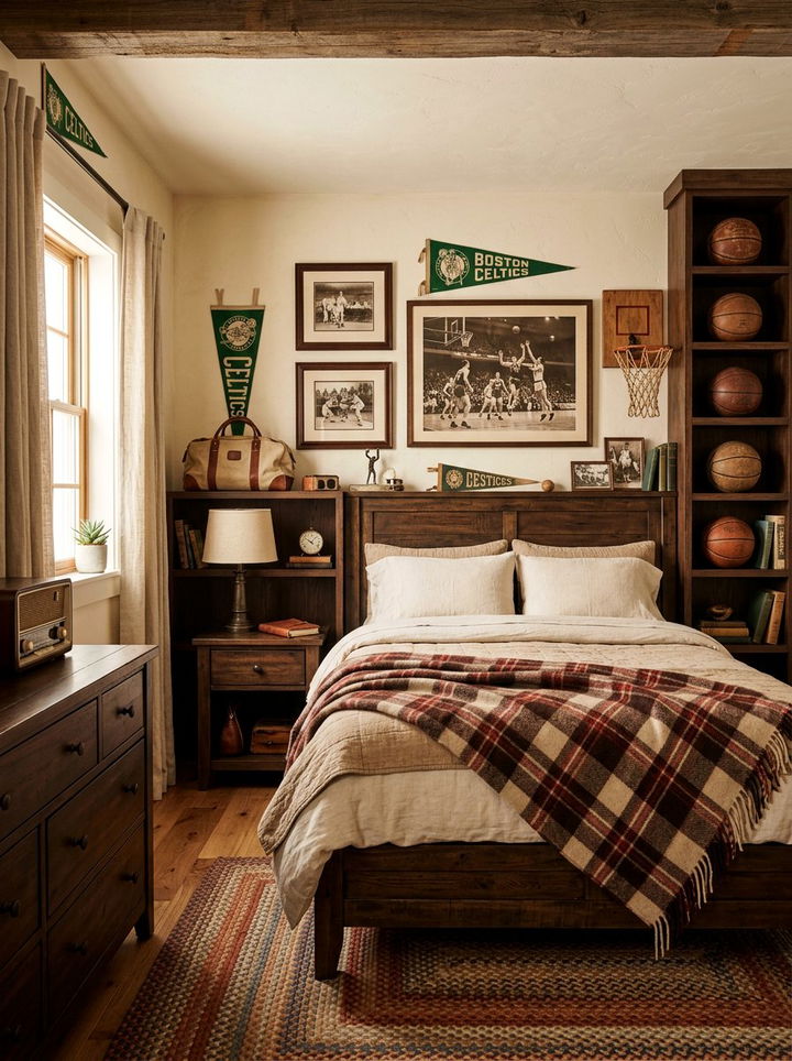 Vintage Basketball Bedroom - 30 basketball bedroom ideas