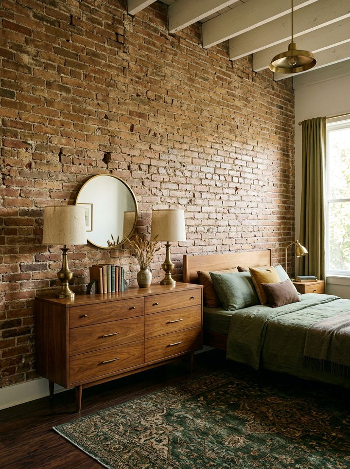 Vintage Bedroom Brick Wall - 30 bedroom brick wall ideas