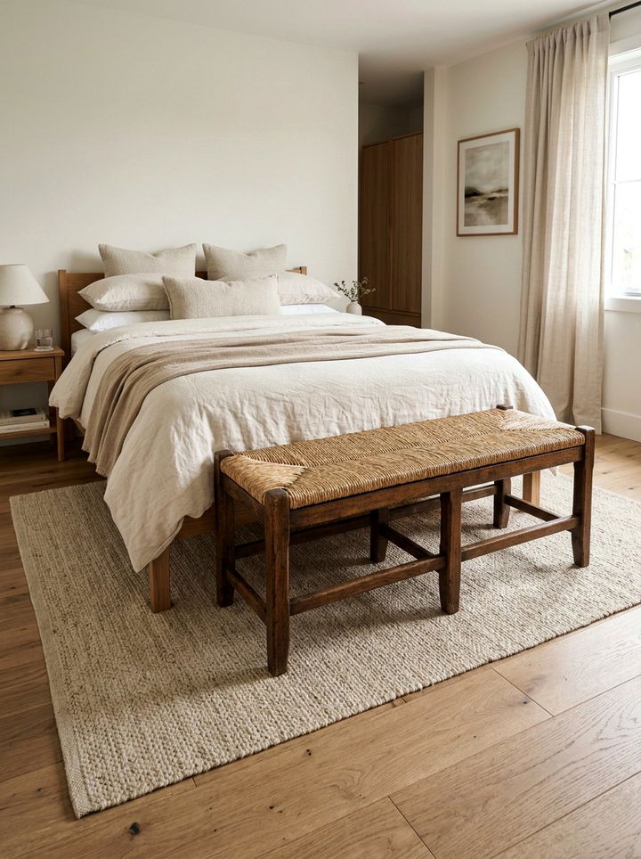 Vintage Bench - 30 secondhand bedroom ideas