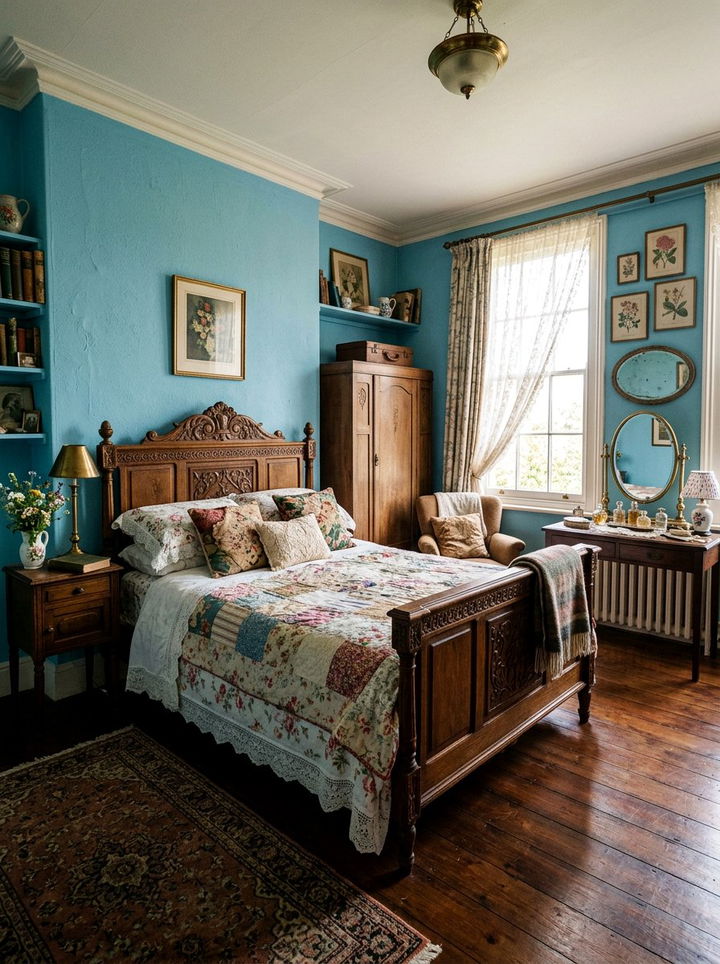 Vintage Blue Bedroom - 30 pastel blue bedroom ideas