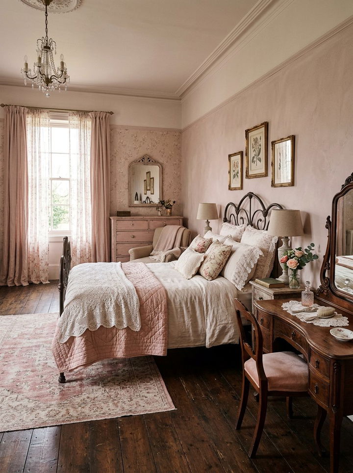 Vintage Blush Pink Bedroom - 30 blush pink bedroom ideas