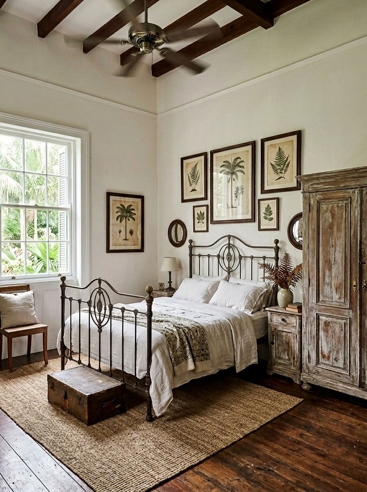 Vintage Botanical Tropical Print - 30 bedroom tropical wallpapers