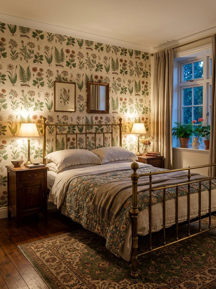 Vintage Botanical Wallpaper - 30 bedroom wallpapers