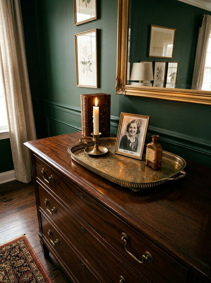 Vintage Brass Tray - 30 bedroom trinket dishes