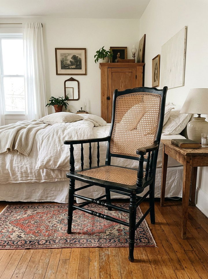 Vintage Cane Chair - 30 bedroom chairs