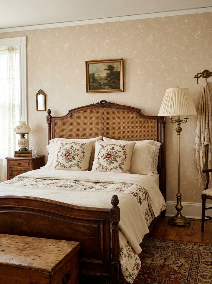 Vintage Cane Headboard - 30 bedroom cane headboards