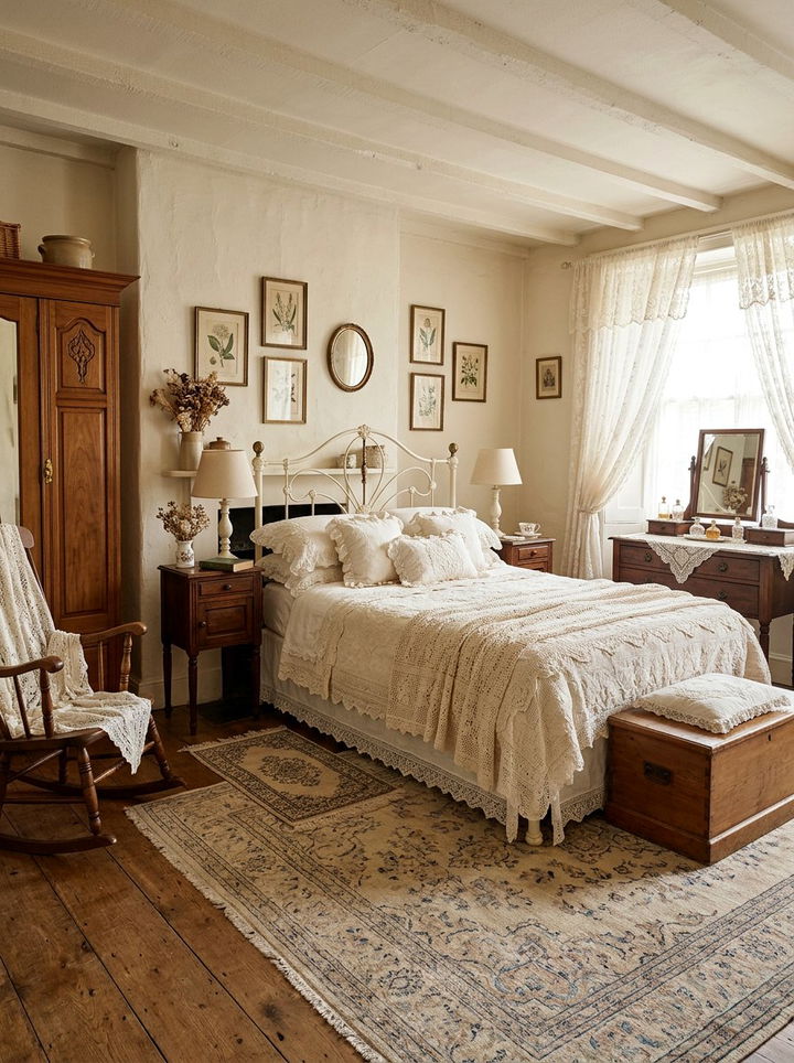 Vintage Cream Bedroom - 30 warm cream bedroom ideas