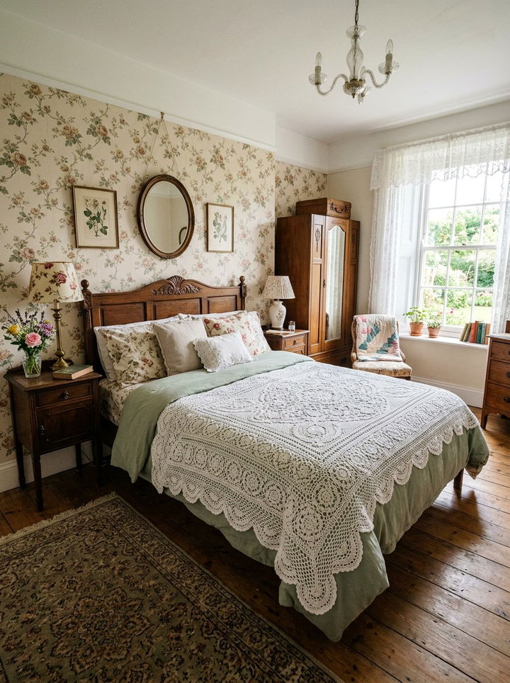 Vintage Crochet Style Bedroom - 30 knitted bedroom ideas