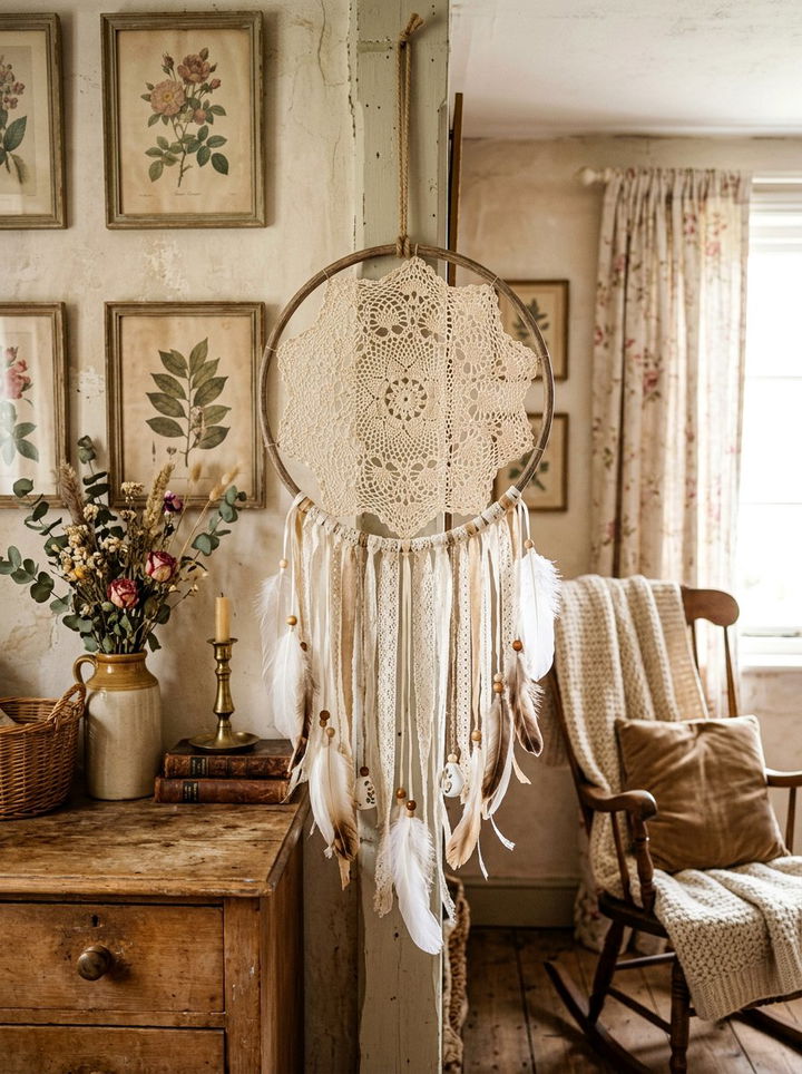 Vintage Doily Dreamcatcher - 30 bedroom dreamcatchers