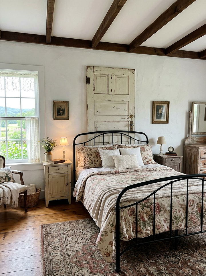 Vintage Door Headboard Bedroom - 30 bedroom DIY headboard ideas