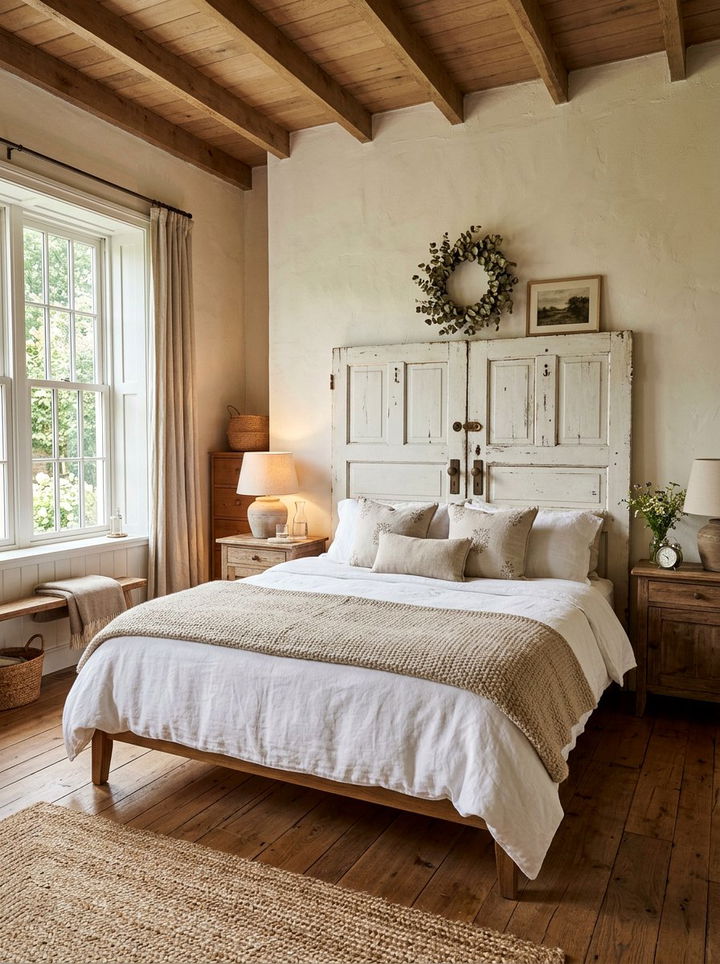 Vintage Door Headboard - 30 bedroom headboard ideas