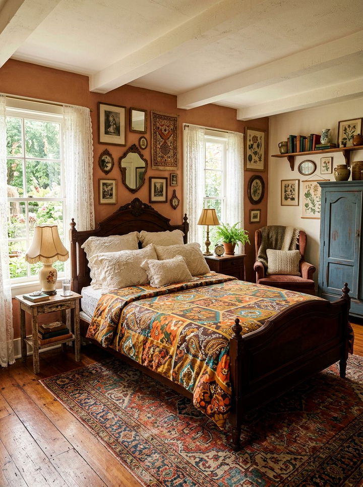 Vintage Eclectic Bedroom - 30 bedroom bed making ideas