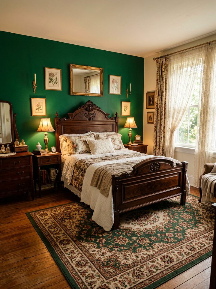 Vintage Emerald Green Bedroom - 30 emerald green accent wall bedroom