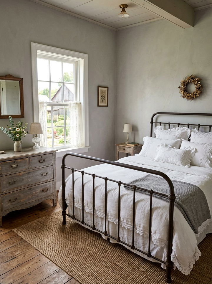 Vintage Farmhouse Grey Bedroom - 30 farmhouse grey bedroom ideas