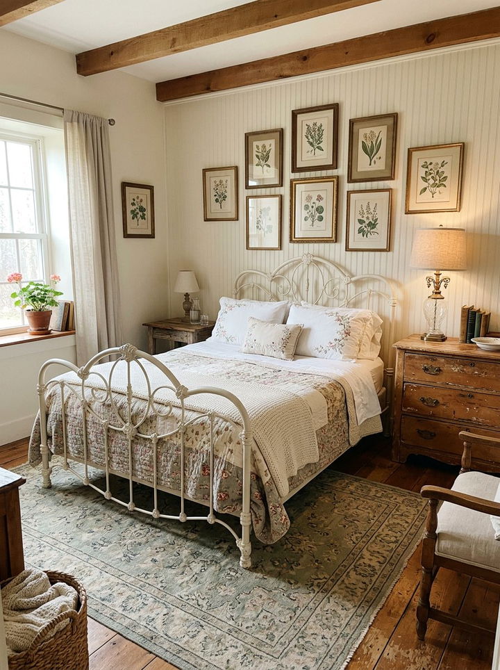 Vintage Farmhouse Guest Room - 30 farmhouse white bedroom ideas