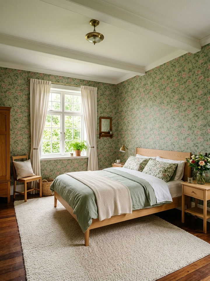 Vintage Floral Wallpaper Bedroom - 30 old house bedroom ideas