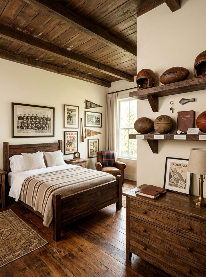 Vintage Football Decor - 30 football bedroom ideas