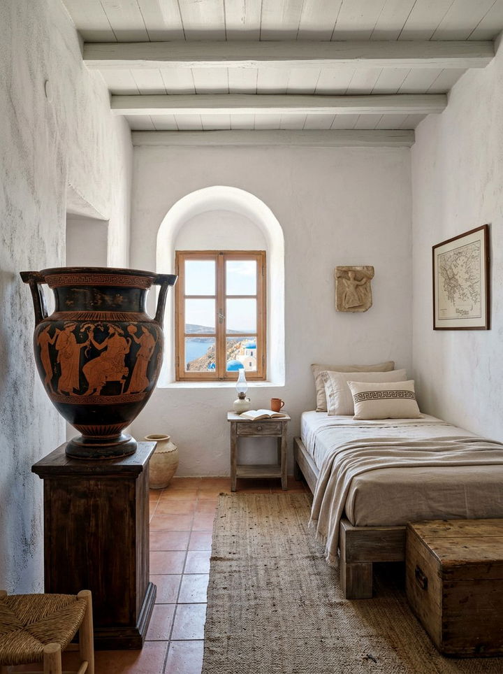 Vintage Greek urn bedroom - 30 Greek bedroom ideas