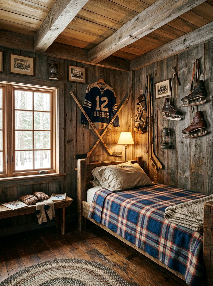 Vintage Hockey Room - 30 hockey bedroom ideas
