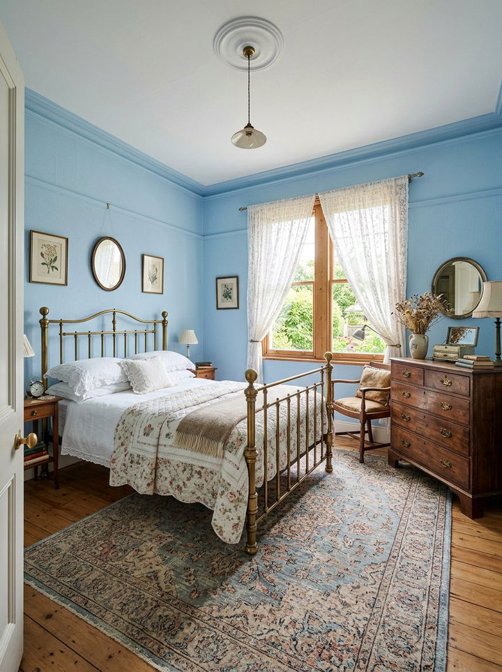 Vintage Light Blue Bedroom - 30 sky blue bedroom ideas